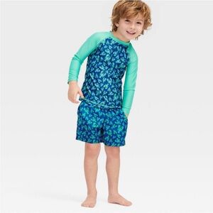 New Toddler Long-Sleeve Rash Guard and Swim Trunks Set Roller Rabbit x Target